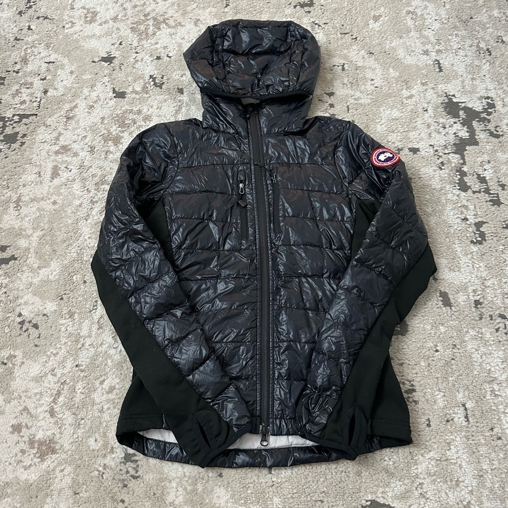 Canada Goose Black Hybrid Down Jacket XS Hooded Lightweight Puffer